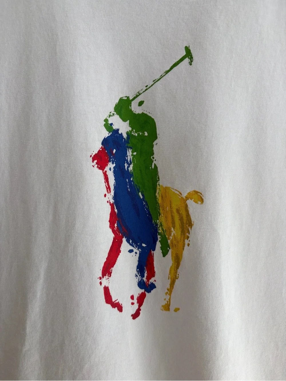 Polo by Ralph Lauren White Kids Logo Tee with Multicolor Polo Player